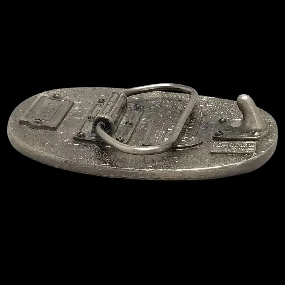 Vintage Belt Buckle 1985 These Colors Don't Run American Flag Patriotic USA Made
